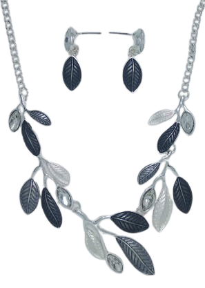 Conjunto de rodio con cadena